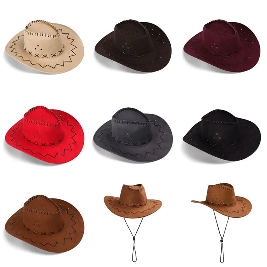 Unisex Cowboy Hat Suede Fashion Cowboy Cap Womens Mens Hat Practical