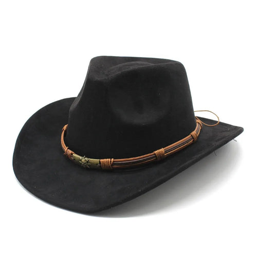 Western Cowboy Hat Jazz Knight Hats For Men Ethnic Style Felt Hats