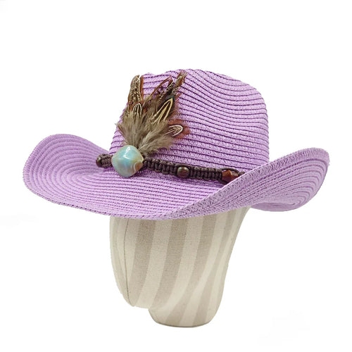 Cowboy Hat 2023 Summer Thin Straw Hat Men's Gentleman Women's Jazz