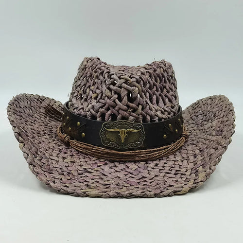 cowboy straw hat wholesale natural corn grass handmade cowboy hats For