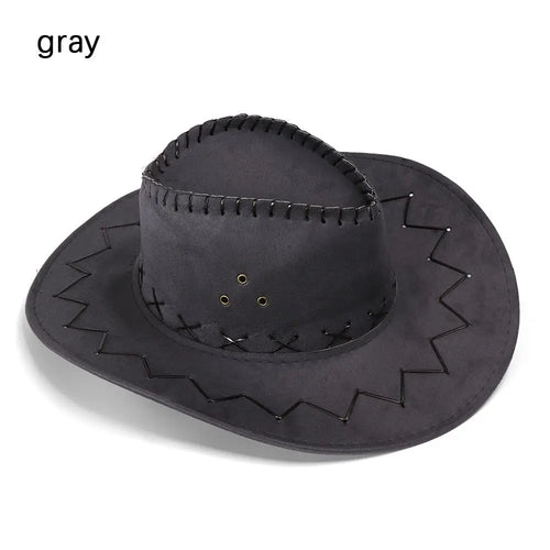 Women Men Cowboy Hat Western Suede Cowgirl Hats Fashion West Fancy