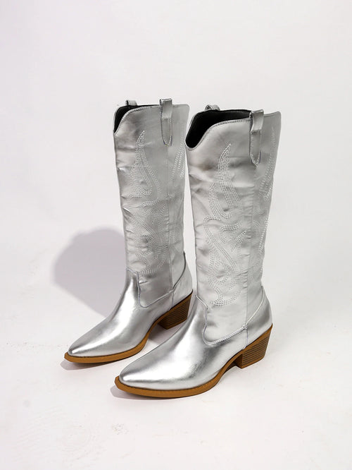 Metallic Silver Gold CowGurl Boots