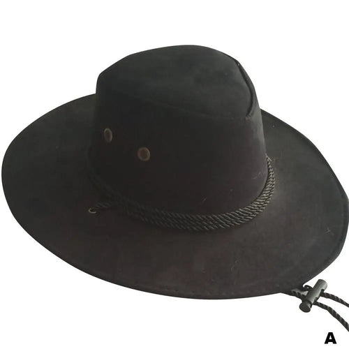 New Cowboy Hat Suede Look Wild West Fancy Dress Men Wholesale Brim Cap