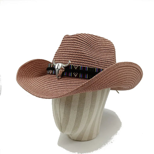 Cowboy Hat 2023 Summer Thin Straw Hat Men's Gentleman Women's Jazz