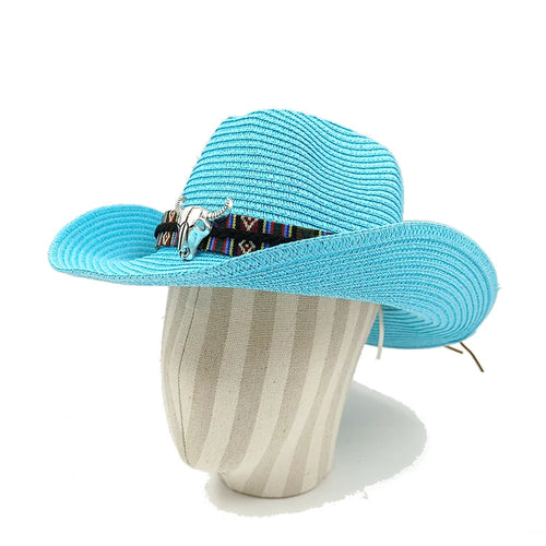 Cowboy Hat 2023 Summer Thin Straw Hat Men's Gentleman Women's Jazz