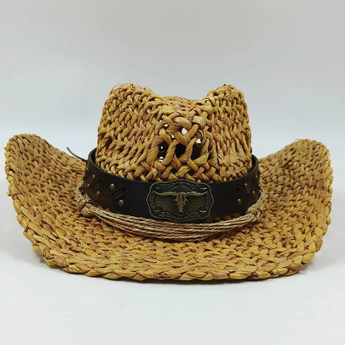 cowboy straw hat wholesale natural corn grass handmade cowboy hats For