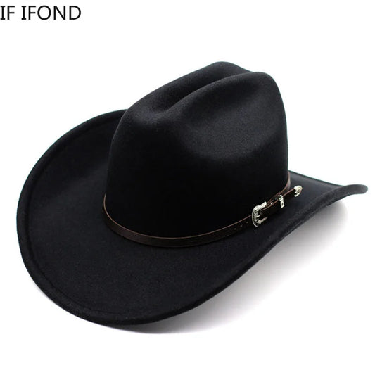 Vintage Western Cowboy Hat For Men's Gentleman Lady Jazz Cowgirl With
