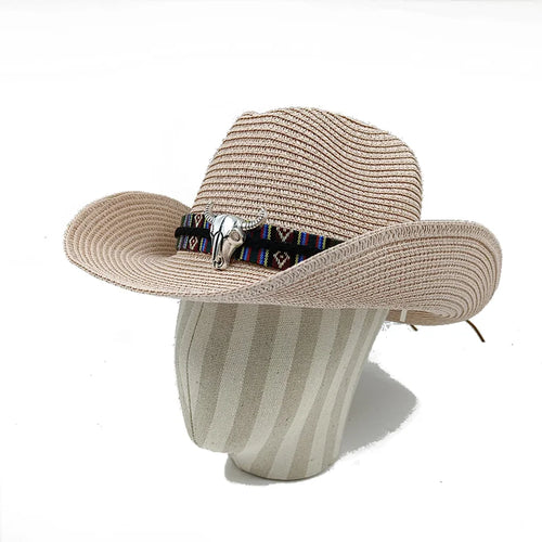 Cowboy Hat 2023 Summer Thin Straw Hat Men's Gentleman Women's Jazz
