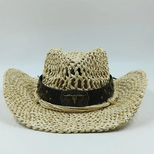 cowboy straw hat wholesale natural corn grass handmade cowboy hats For