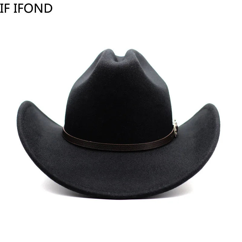 Vintage Western Cowboy Hat For Men's Gentleman Lady Jazz Cowgirl With