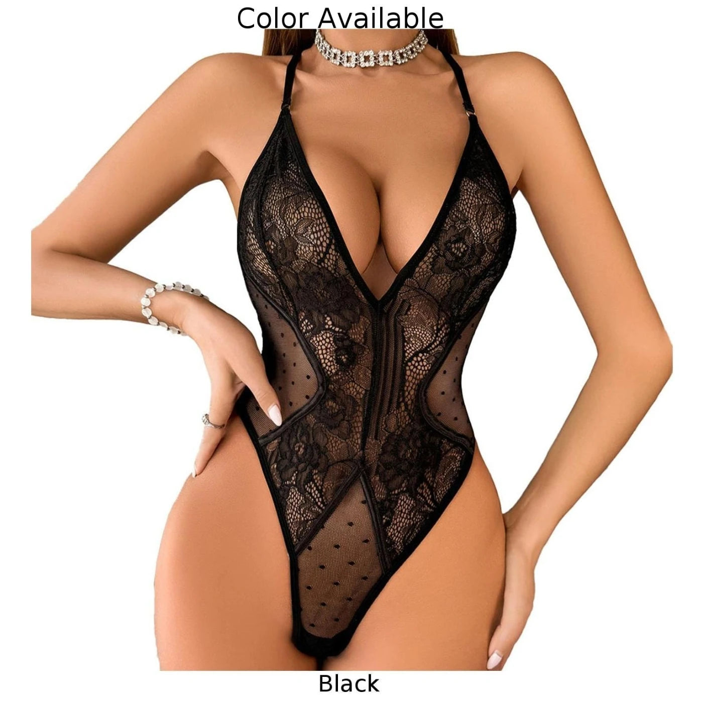 Womens Sexy Underwear Embroidered Mesh Cross Straps See-through Lace