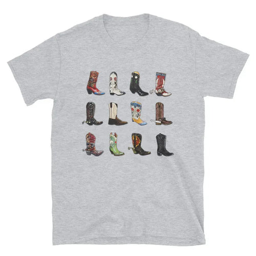 Boot Western T-Shirt Women T Shirt Summer Loose Vintage Boho Texas T