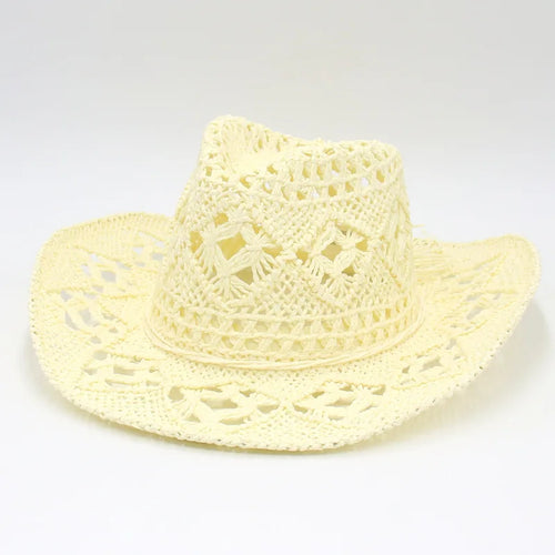 Straw Hat for Women Men Summer Handmade Classic Vintage Hollow Out