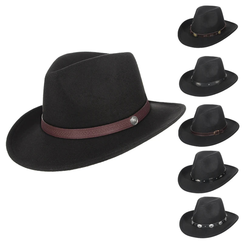 Fashion Women Men Fedoras Western Cowboy Hat Lady Sombrero Hombre