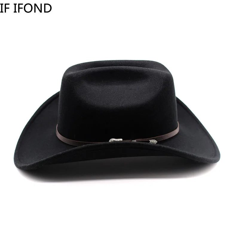 Vintage Western Cowboy Hat For Men's Gentleman Lady Jazz Cowgirl With