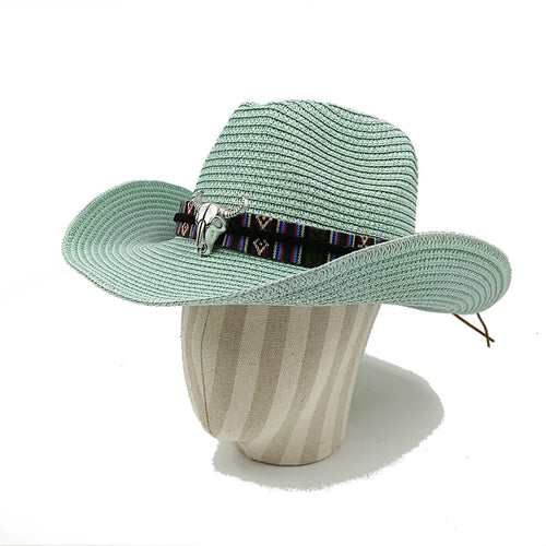 Cowboy Hat 2023 Summer Thin Straw Hat Men's Gentleman Women's Jazz
