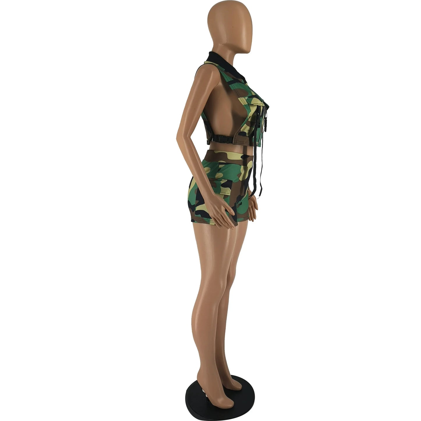 2023 Summer New Camouflage Frock Vest Jacket Shorts Leisure Time