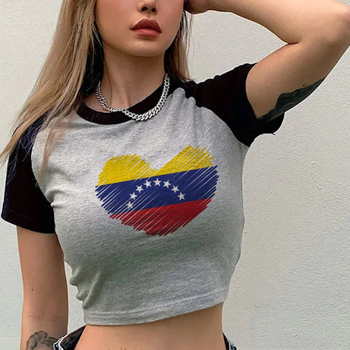 Venezuela streetwear  goth cyber y2k crop top girl manga cute