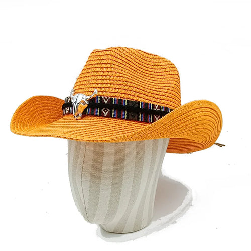 Cowboy Hat 2023 Summer Thin Straw Hat Men's Gentleman Women's Jazz