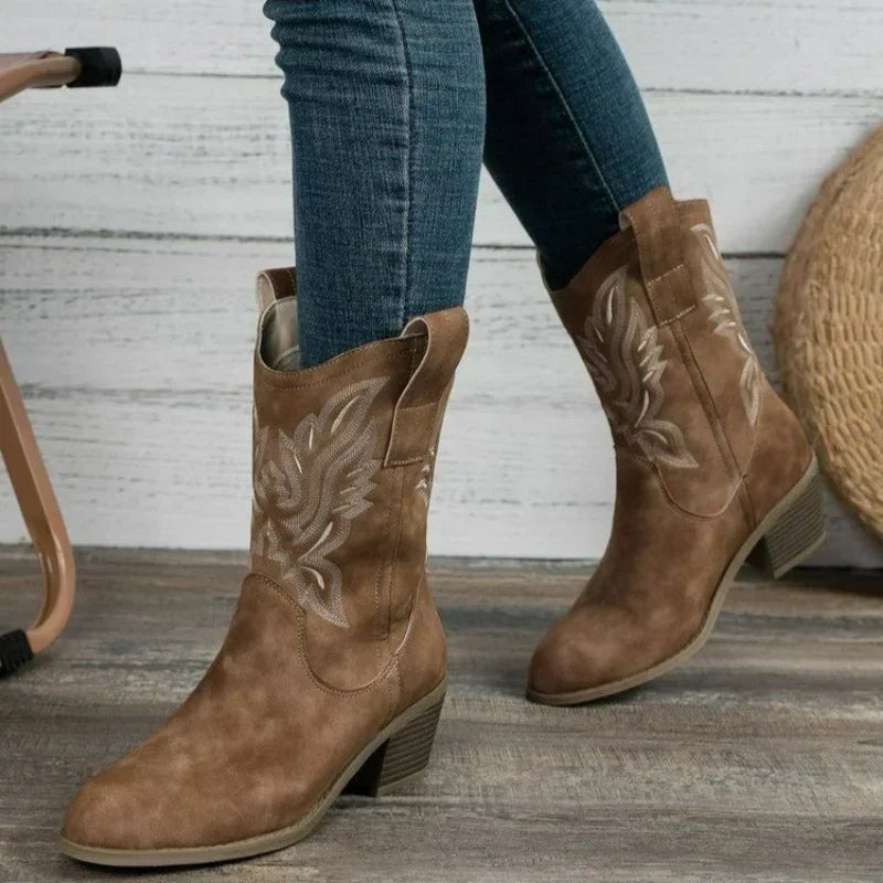 Classic Wedged Suede CowGurl Boots