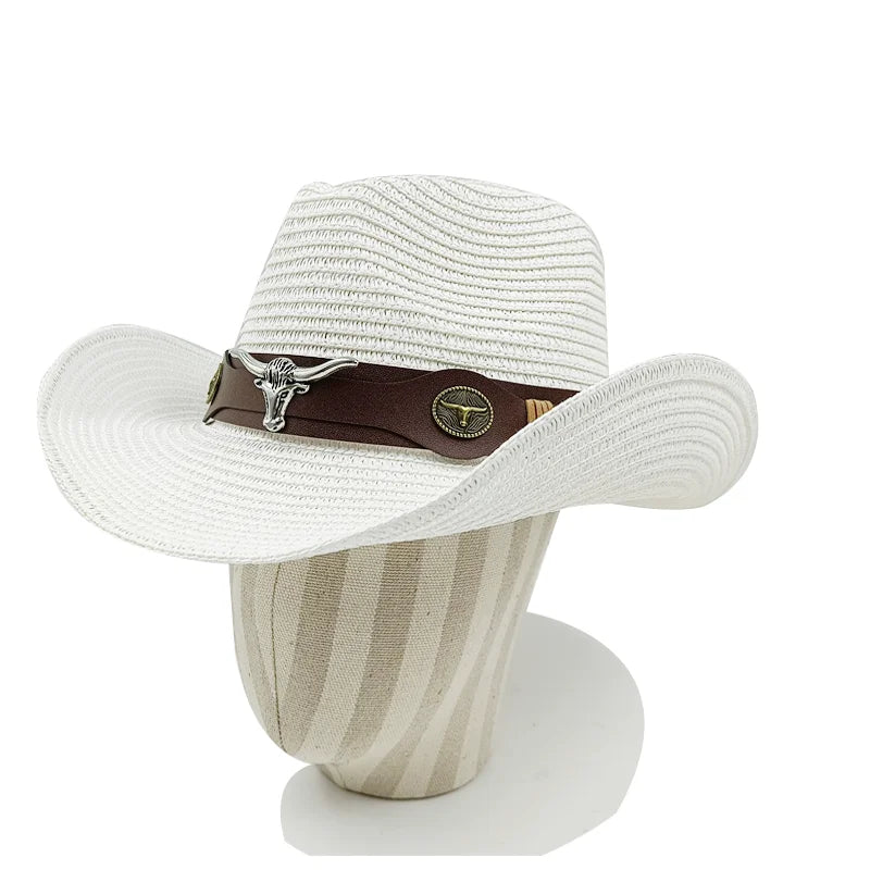 Cowboy Hat 2023 Summer Thin Straw Hat Men's Gentleman Women's Jazz