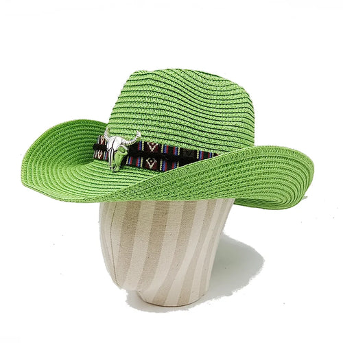 Cowboy Hat 2023 Summer Thin Straw Hat Men's Gentleman Women's Jazz