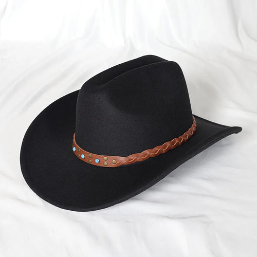 Vintage Western Cowboy Hat For Men's Gentleman Lady Jazz Cowgirl With