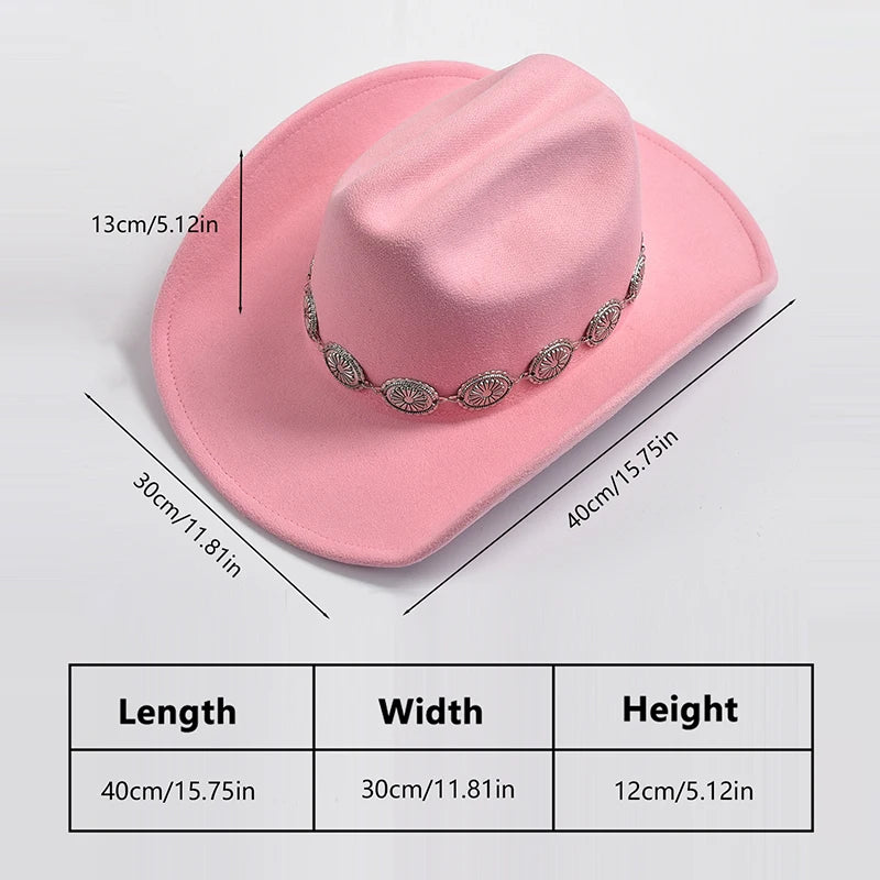 New Western Cowboy Hat for Women's Photo Props Cowgirl Jazz Hats Party