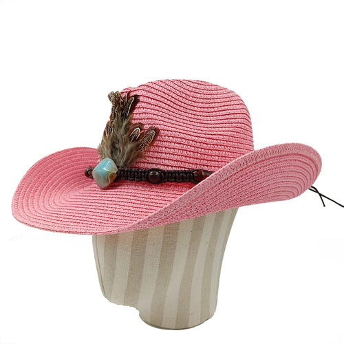 Cowboy Hat 2023 Summer Thin Straw Hat Men's Gentleman Women's Jazz