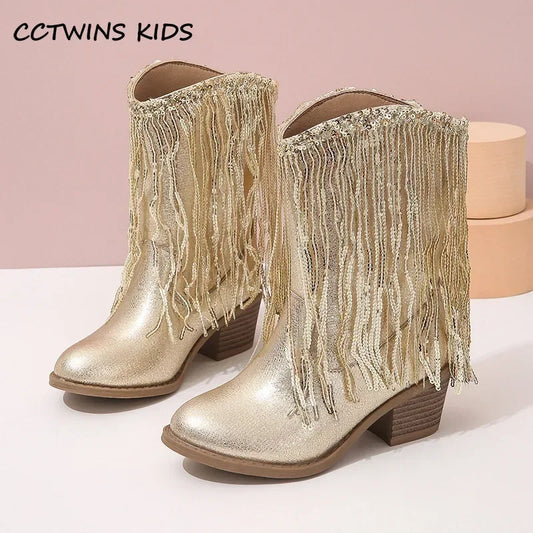 Girls Boots Autumn Winter Toddler Kids Princess Fashion Middle Calf