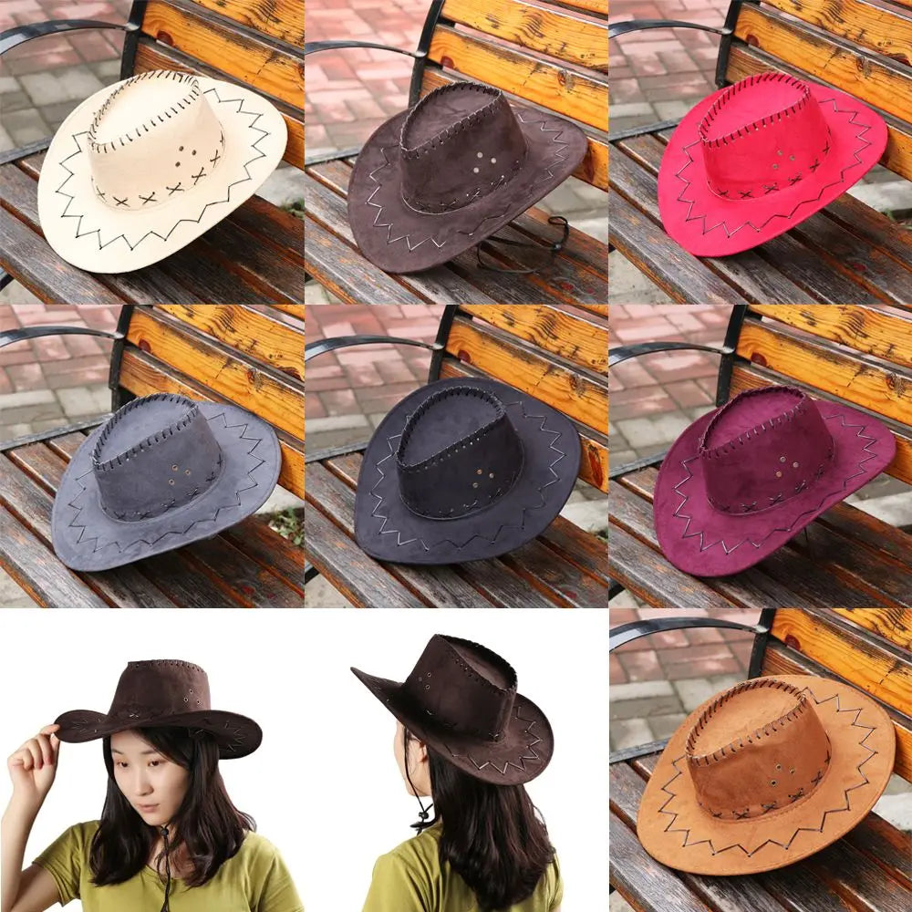 Unisex Cowboy Hat Suede Fashion Cowboy Cap Womens Mens Hat Practical