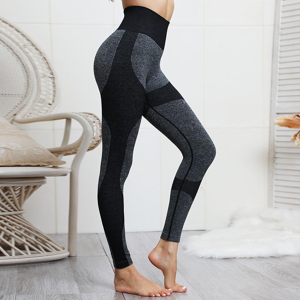 High Waist Athletic Seamless Yoga Leggings And Stretch Sports Bra