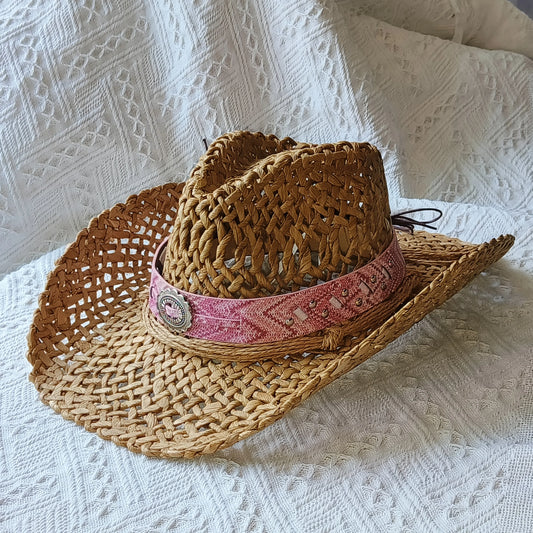 cowboy straw hat wholesale natural corn grass handmade cowboy hats For