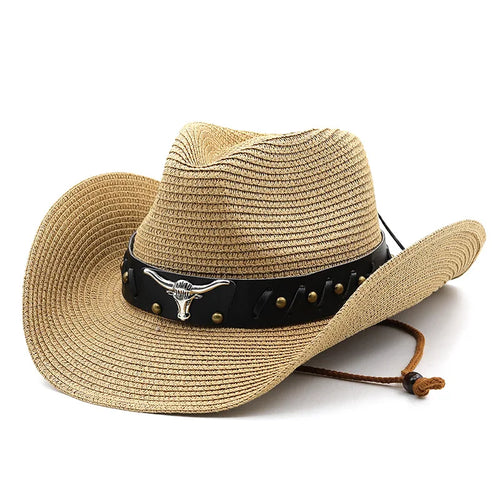 Bauhinia New Straw Western Cowboy Hats For Men Women Summer Outdoor