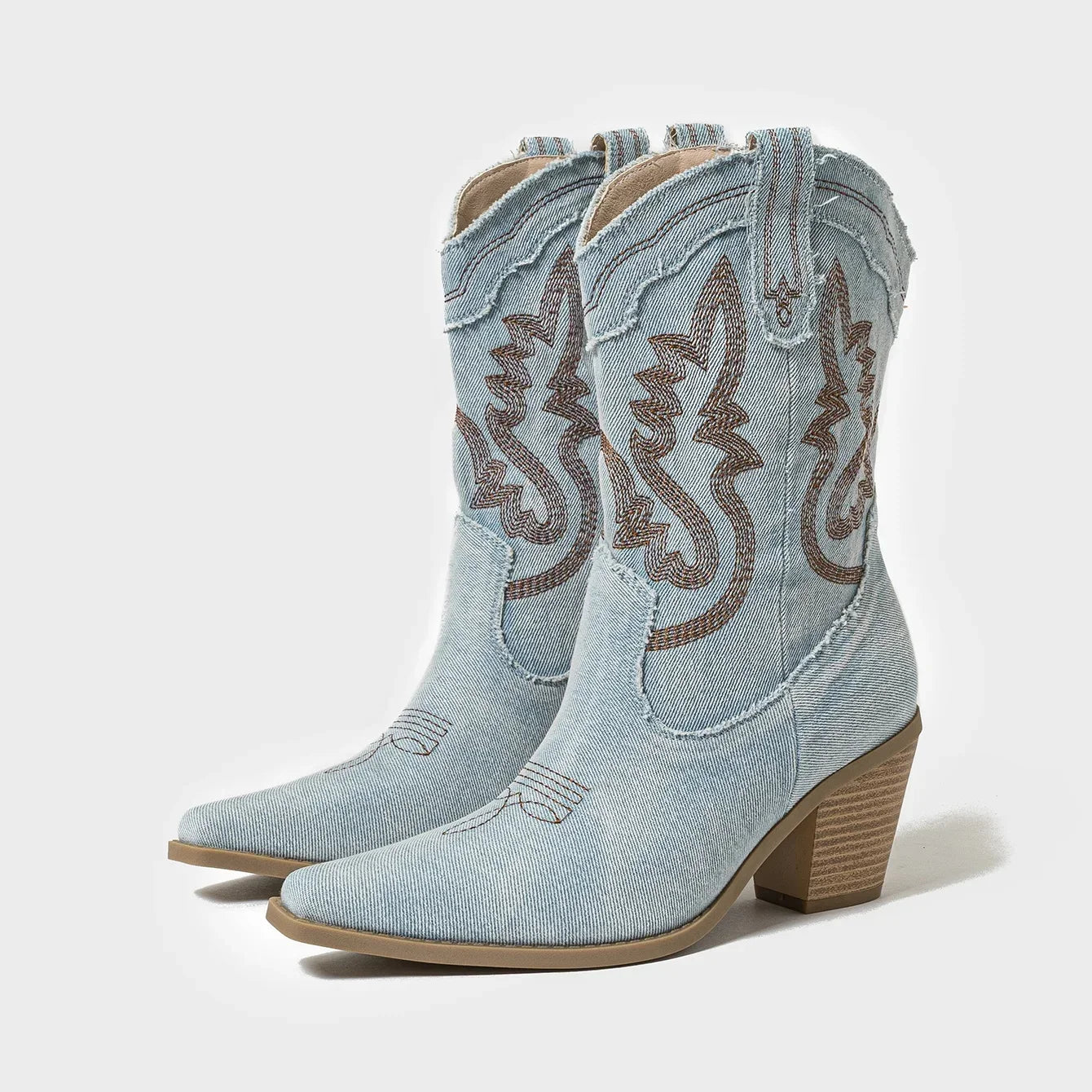 2024 Autumn and Winter Women's Embroidered Charm Western Cowboy Boots