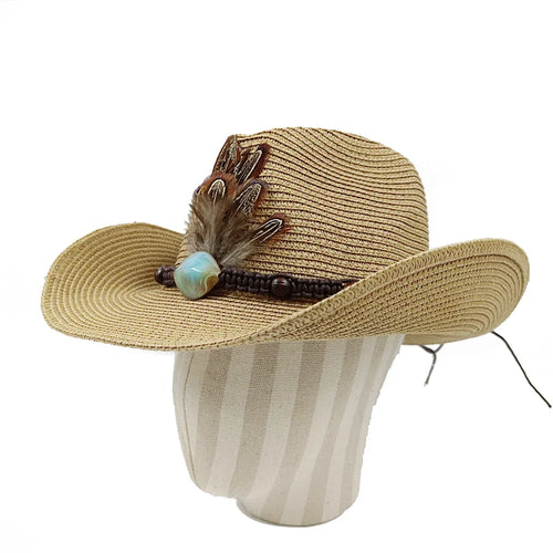 Cowboy Hat 2023 Summer Thin Straw Hat Men's Gentleman Women's Jazz