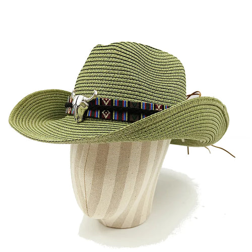 Cowboy Hat 2023 Summer Thin Straw Hat Men's Gentleman Women's Jazz
