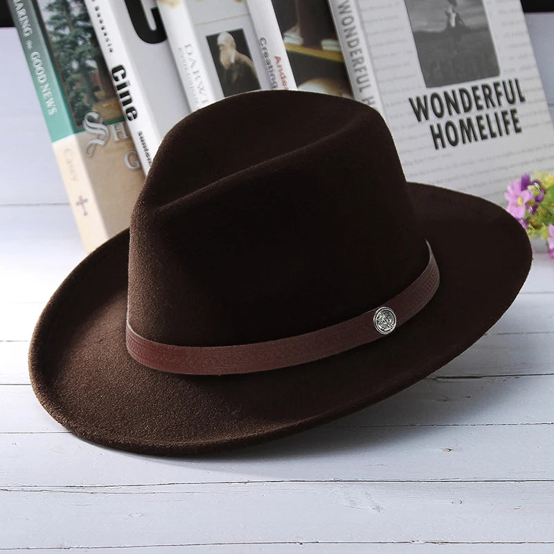 Fashion Women Men Fedoras Western Cowboy Hat Lady Sombrero Hombre