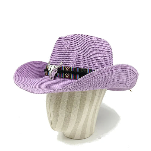 Cowboy Hat 2023 Summer Thin Straw Hat Men's Gentleman Women's Jazz