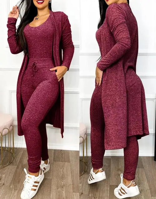 Jumpsuit Women Fashion 2023 Autumn Two Piece U-Neck Sleeveless