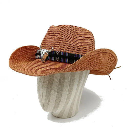 Cowboy Hat 2023 Summer Thin Straw Hat Men's Gentleman Women's Jazz