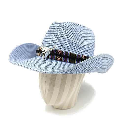 Cowboy Hat 2023 Summer Thin Straw Hat Men's Gentleman Women's Jazz
