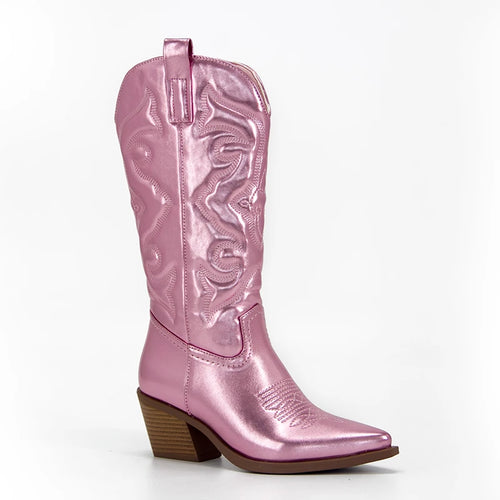 Chunky Heels Crazy Colored CowGurl Boots