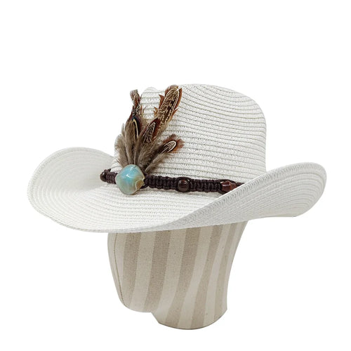 Cowboy Hat 2023 Summer Thin Straw Hat Men's Gentleman Women's Jazz