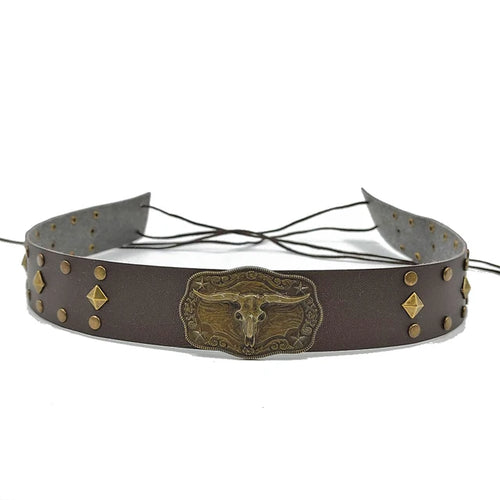 Fedora hat accessories, cow belt, men's and women's straw hat, cowboy
