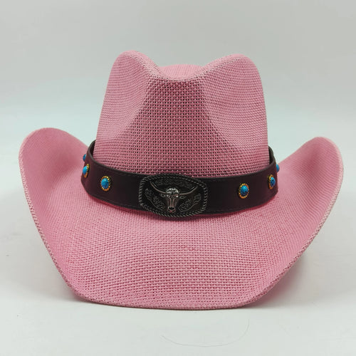 Western Cowboy Straw hat women Fashion Large Brim straw hat Party