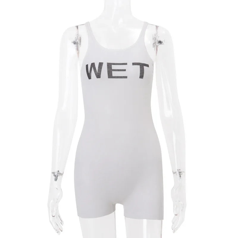 Cryptographic Fashion See Through Letter Unitards Playsuits Outfits