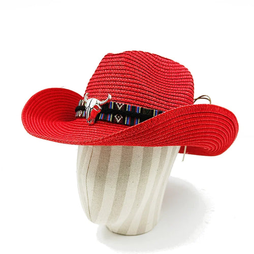 Cowboy Hat 2023 Summer Thin Straw Hat Men's Gentleman Women's Jazz