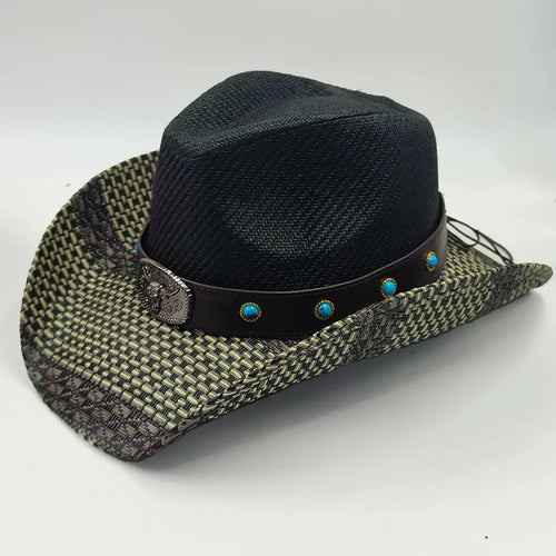 Western Cowboy Straw hat women Fashion Large Brim straw hat Party