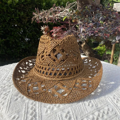 Straw Hat for Women Men Summer Handmade Classic Vintage Hollow Out